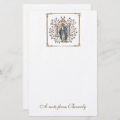 カトリック賛美ヴァージンマリアクロス宗教 便箋 (正面/裏面)