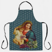 カトリック賛美ヴァージンマリアベビーイエスフローラ エプロン (正面)