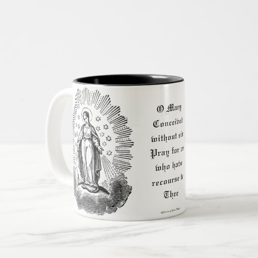 カトリック賛美ヴァージンマリア祈りの言葉宗教 ツートーンマグカップ (正面左)