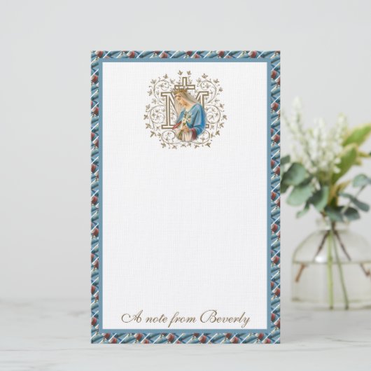 カトリック賛美ヴァージンマリークロス宗教法 便箋 (スタンド正面)