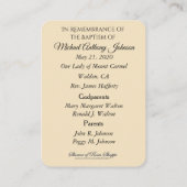 カトリック赤ちゃん少女洗礼の記憶 名刺 (裏面)