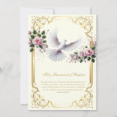 カトリック金ゴールドバプティスピンクローズ《キリスト教》洗礼式や命名式 招待状 (裏面)