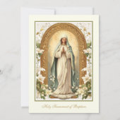 カトリック金ゴールドバプテスマ《キリスト教》洗礼式や命名式ユリ 招待状 (裏面)