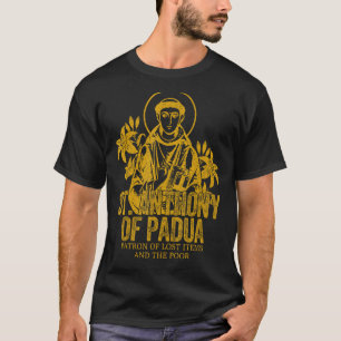 カトリック金ゴールドSt. Anthony Of Padua Christian Sa Tシャツ
