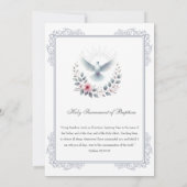 カトリック銀バプテスズドブピンクのバラ 招待状 (裏面)