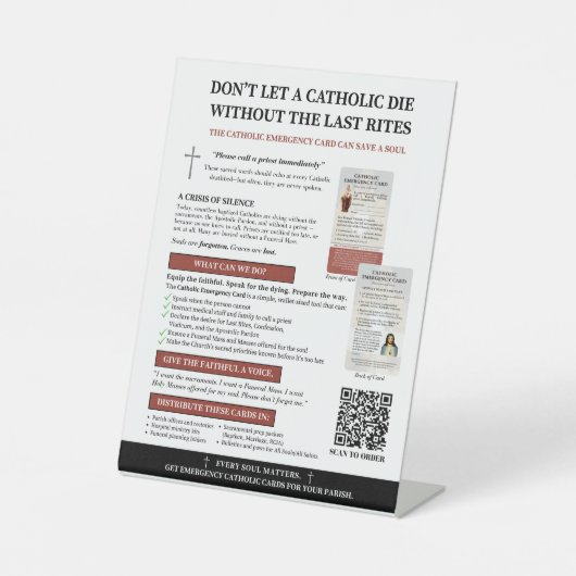 カトリック非常用カード天板 台座サイン (正面)