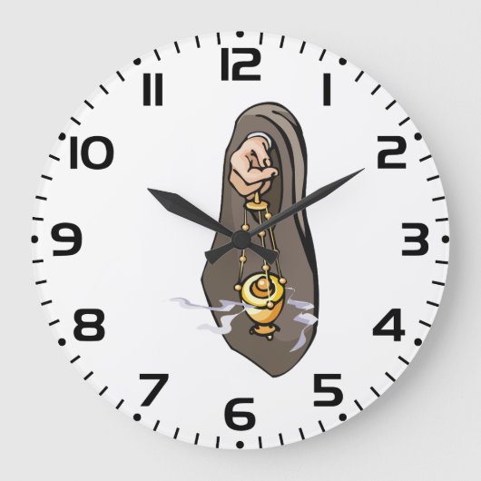 カトリック香問社宗教的崇拝 ラージ壁時計 (正面)