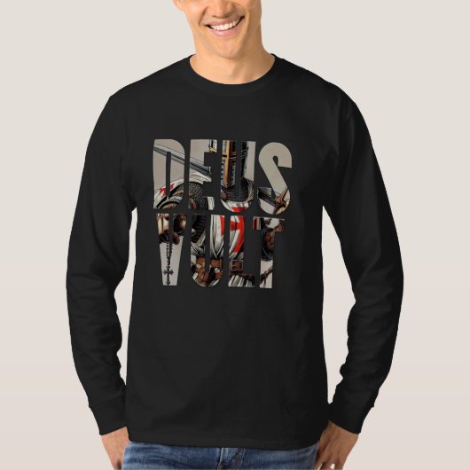 カトリック騎士テンプラールラテン十字軍十字軍 Tシャツ (正面)