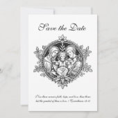 カトリック黒白の神聖な家庭 セーブザデート (正面)