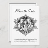 カトリック黒白の神聖な家庭 セーブザデート (正面/裏面)