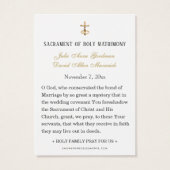 カトリック イエス ゴールド 十字架 結婚 祈りのカード (裏面)