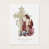 カトリック イエス ゴールド 十字架 結婚 祈りのカード (正面)