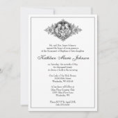 カトリック エレガント 洗礼 誕生 聖家族 招待状 (正面)