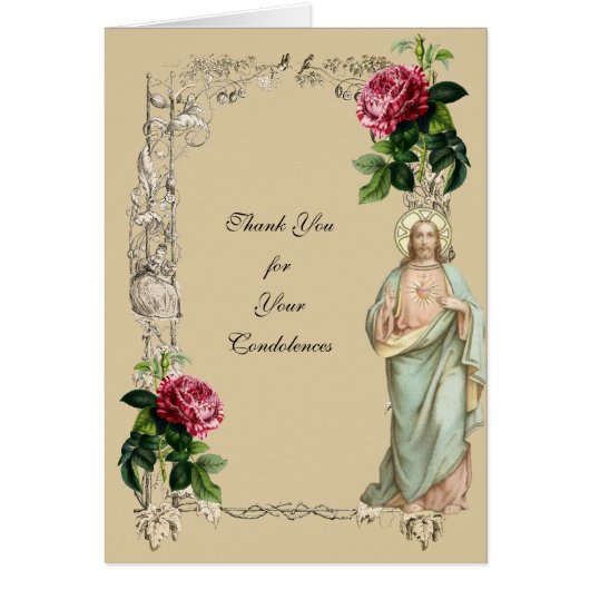 カトリック キリスト 葬儀 記念カード 感謝 (正面)