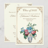 カトリック クラシック エレガント 宗教的な卒業 招待状 (正面/裏面)