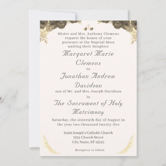 カトリック グレイス ウェディング インビテーション (正面)