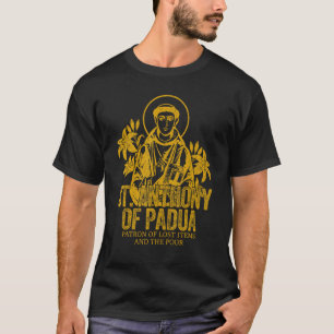 カトリック ゴールド パドヴァの聖アントニオ キリスト教 サン Tシャツ