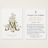 カトリック ゴールド マリア 十字架 結婚式 祝福カード (正面&裏面)