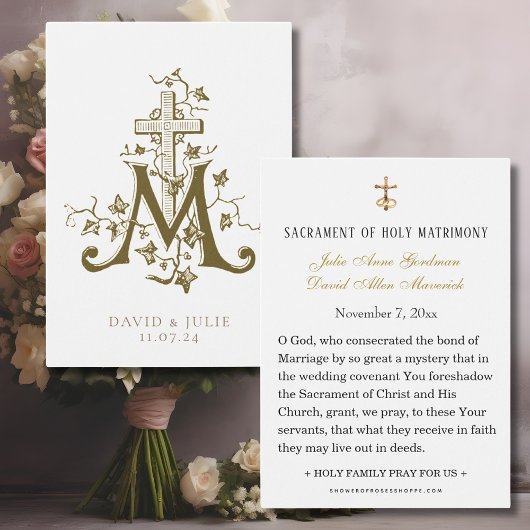カトリック ゴールド マリア 十字架 結婚式 祝福カード