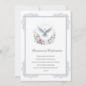 カトリック シルバー 確認の証 ドヴェ ピンクのバラ 招待状 (裏面)