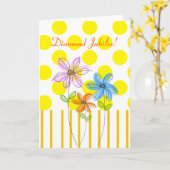 カトリック・ヌーンダイヤモンド75thジュビリーカード&ギフト カード (黄色い花)