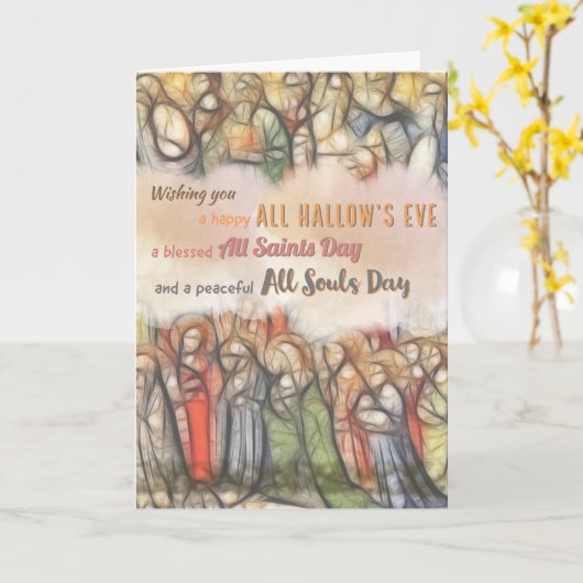 カトリック ハロウィン カード (黄色い花)