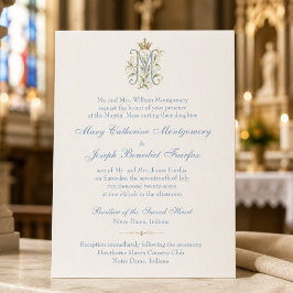 カトリック・マリアのモノグラム 結婚式+ミサのウェディング 招待状
