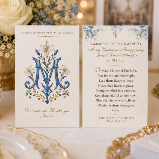 カトリック・マリアージュの結婚祈願カード 名刺