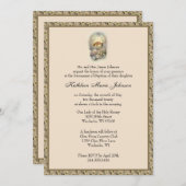 カトリック ヴィンテージ 洗礼 命名式 伝統的な I 招待状 (正面/裏面)