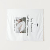 カトリック 初聖体 シンプル QR ミニマル タペストリー (正面(横))