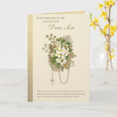 カトリック 弔慰 お悔やみ フローラル ロザリオ 息子 カード (黄色い花)