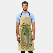 カトリック『我々のグアダルーペの婦人ヴァージンマリアフローラ』 エプロン (着用した状態)