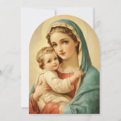 カトリック 洗礼 花のマリアとイエス 誘 invitation 招待状 (裏面)