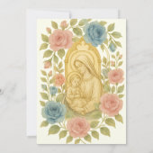 カトリック 洗礼 誕生 マリアとイエス 招待状 (裏面)