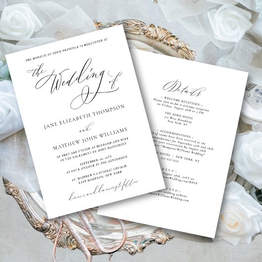 カトリック 結婚式 招待状 RSVP 付き
