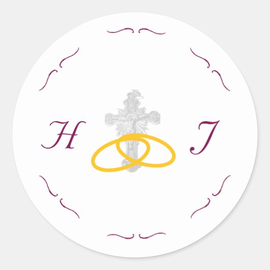 カトリック 結婚式 - 結婚の恵み ラウンドシール (正面)