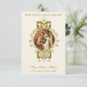 カトリック 結婚記念日 祈りカード（写真付き） サンキューカード (スタンド正面)