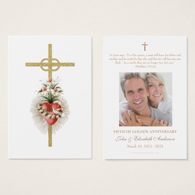 カトリック 結婚記念日 祈り ホーリーカード (正面&裏面)