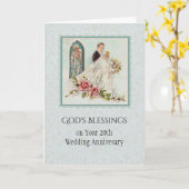 カトリック 結婚記念日 花嫁 & 花婿 カード (黄色い花)