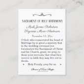 カトリック 結婚 婚約 お守り 聖品 カード (裏面)