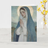 カトリック 聖なるマリアの宗教的な誕生日カード カード (黄色い花)