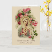 カトリック 聖母マリア 追悼式 伝統的な 祈りカード カード (黄色い花)