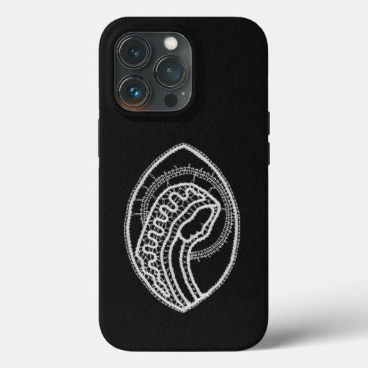 カトリック 聖母マリア 黒地に白いレース Case-Mate iPhoneケース (裏面)