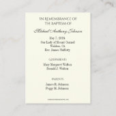 カトリック 赤ちゃん 洗礼 記念 聖なるカード エンクロージャーカード (裏面)