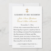 カトリック 青い花のデザインの聖体拝領の結婚式の聖なるカード 招待状 (裏面)