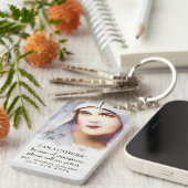 カトリックIDヴァージンメアリヴィンテージピンクローズ キーホルダー (正面右)