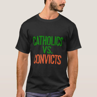 カトリックvs囚人長袖シャツサッカーF Tシャツ