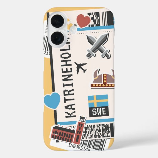 カトリネホルムバイキングスウェーデンボーディングパス旅行 Case-Mate iPhoneケース (裏面)