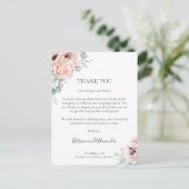 カトリーナピンクフローラウェディングレセプションサンキュー ポストカード (スタンド正面)