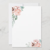 カトリーナピンクボホ水彩花結婚の色 招待状 (裏面)